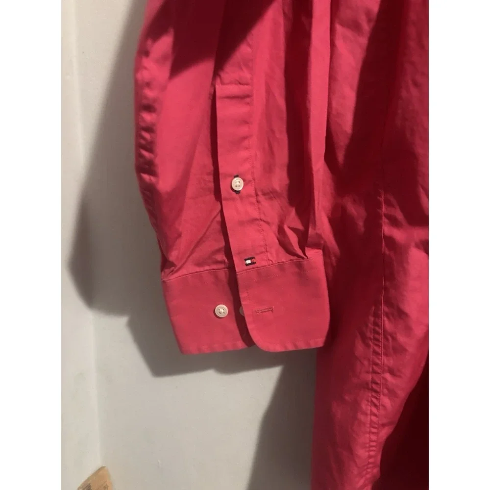 Tommy Hilfiger‎ Blouse Women's Button Up Long Sleeve Hot Pink 17.5 32-33 - Picture 5 of 9